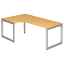 Bureau en L REGO 82 S aspect hêtre avec structure argentée de hjh OFFICE PRO