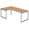 Bureau en L REGO 82 S en chêne rustique avec piétement argenté de hjh OFFICE PRO