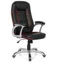 Fauteuil Gamer RELAX AB100 en noir avec bandes décoratives rouges et motif surpiqué de MyBuero