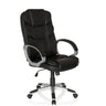 Siège de direction pour bureau à domicile RELAX BY155 noir avec revêtement en similicuir et piètement argenté de MyBuero