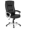 Siège de bureau à domicile RELAX CL150 avec revêtement en similicuir noir et accoudoirs argentés de MyBuero