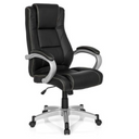 Fauteuil Gamer RELAX CL180 noir avec revêtement en similicuir et accoudoirs argentés de MyBuero