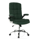 Siège de direction pour bureau à domicile RELAX WD 100 vert avec revêtement en velours côtelé, accoudoirs et pied brillant de MyBuero