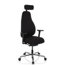 Siège de bureau haut de gamme RESISTIO avec revêtement noir, appui-tête et accoudoirs de hjh OFFICE