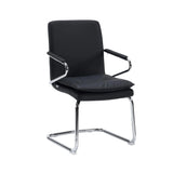 Chaises cantilever Rovento V noires avec structure en chrome brillant et assise rembourrée de hjh OFFICE