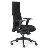 Siège de direction de luxe ROVO XP avec revêtement en tissu noir, accoudoirs et piètement à roulettes de Rovo Chair
