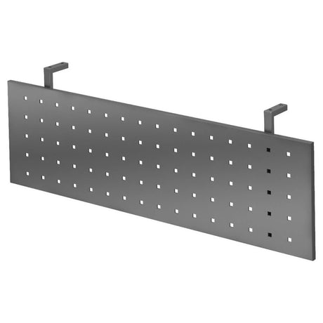 Écran de occultation couleur graphite RSI 12 G avec motifs de perforations carrées et deux supports de hjh OFFICE PRO