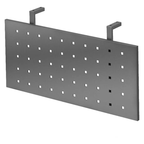 Écran de confidentialité gris graphite RSI 12 G avec perforations carrées et deux supports de hjh OFFICE PRO