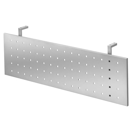 Écran d'intimité argenté RSI 12 S avec motifs de trous carrés et deux supports de hjh OFFICE PRO