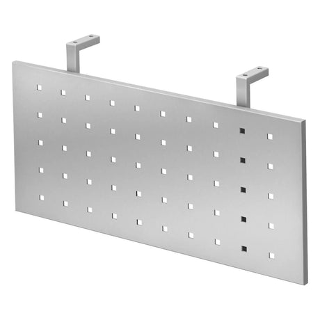 Écran de confidentialité argenté RSI 12 S avec motifs de trous carrés et deux supports de hjh OFFICE PRO