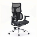 Siège de bureau de qualité professionnelle S100-M301 avec revêtement en maille noire et pied en aluminium poli de Sihoo