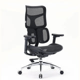 Siège de bureau de qualité professionnelle S100-M301 avec revêtement en maille noire et pied en aluminium poli de Sihoo