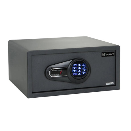 Coffre-fort noir SAFE COMPACT I avec verrouillage numérique à clavier et boîtier en métal de hjh OFFICE