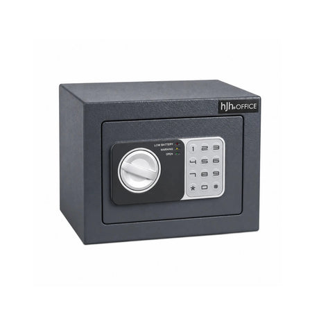 Coffre-fort Safe Compact Mini gris anthracite avec verrouillage numérique à clavier et poignée rotative argentée de hjh OFFICE
