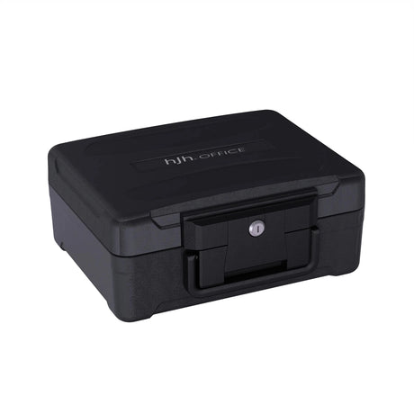 Coffre-fort noir Safe Compact Slim avec boîtier robuste et une serrure de hjh OFFICE