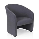 Fauteuil rembourré SAN JUAN gris foncé avec dossier et accoudoirs arrondis de hjh OFFICE