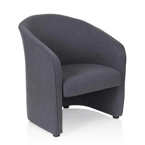 Fauteuil rembourré SAN JUAN gris foncé avec dossier et accoudoirs arrondis de hjh OFFICE