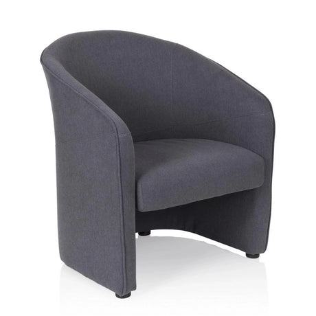 Fauteuil rembourré SAN JUAN gris foncé avec dossier et accoudoirs arrondis de hjh OFFICE