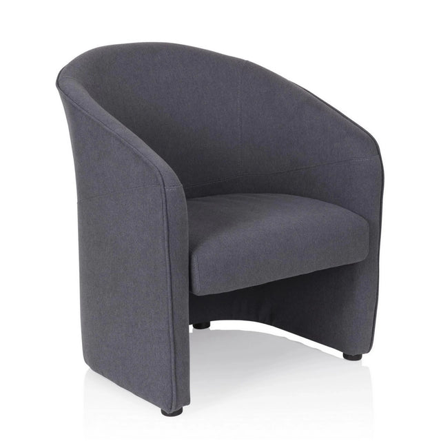 Fauteuil rembourré SAN JUAN gris foncé avec dossier et accoudoirs arrondis de hjh OFFICE