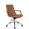 Siège de bureau à domicile SARANTO II en couleur camel avec accoudoirs et piètement brillant de hjh OFFICE