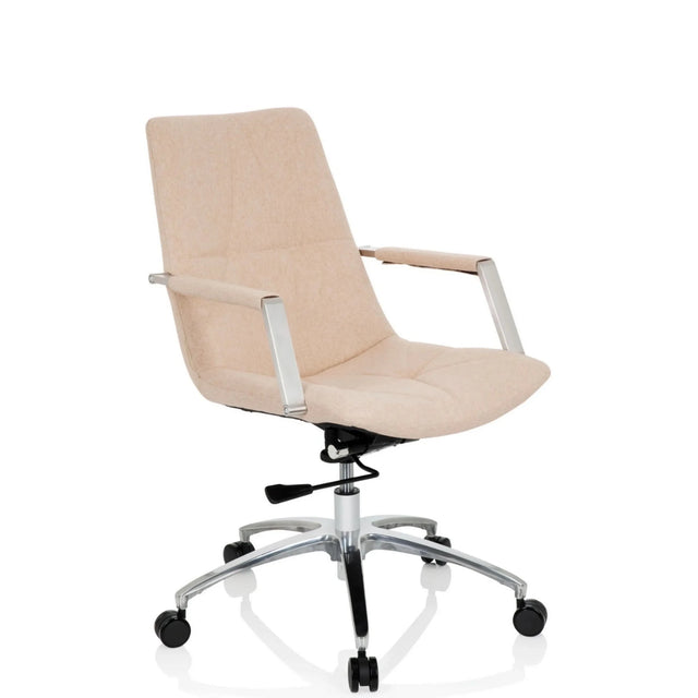 Siège de bureau à domicile SARANTO II beige avec accoudoirs et pied chromé de hjh OFFICE