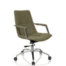 Siège de bureau à domicile SARANTO II avec revêtement en tissu vert, accoudoirs et piètement argenté de hjh OFFICE