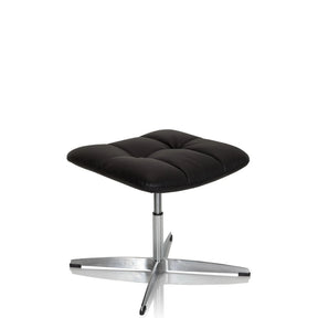 Tabouret rembourré SARANTO noir en similicuir avec pied métallique à quatre branches de hjh OFFICE