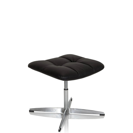 Tabouret rembourré SARANTO noir en similicuir avec pied métallique à quatre branches de hjh OFFICE