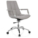 Siège de bureau à domicile SARANTO avec revêtement en tissu gris clair et pied chromé de hjh OFFICE