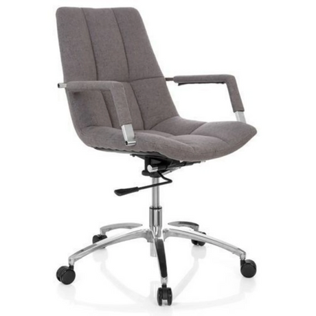 Siège de bureau à domicile SARANTO avec revêtement en tissu gris et pied en étoile argenté de hjh OFFICE