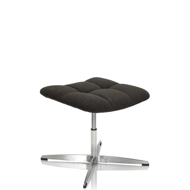Tabouret rembourré noir SARANTO avec revêtement en tissu et pied métallique en étoile à quatre branches de hjh OFFICE