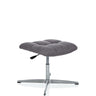 Tabouret rembourré gris SARANTO avec revêtement en tissu, surpiqûres et pied en étoile à quatre branches de hjh OFFICE