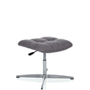 Tabouret rembourré gris SARANTO avec revêtement en tissu, surpiqûres et pied en étoile à quatre branches de hjh OFFICE