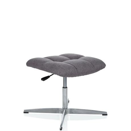 Tabouret rembourré gris SARANTO avec revêtement en tissu, surpiqûres et pied en étoile à quatre branches de hjh OFFICE
