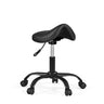 Tabouret assis-debout Sattix en noir avec vérin à gaz réglable et cinq roulettes de hjh OFFICE