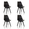 Quatre chaises à coque noires SCANDI P au design minimaliste avec quatre pieds de hjh OFFICE