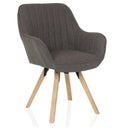 Chaise rembourrée SCANDI SOFT gris foncé avec dossier matelassé et pieds en bois clair de hjh LIVING