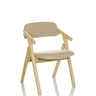 Chaise pliante SCANDIO beige avec structure en bois clair et assise rembourrée de hjh OFFICE
