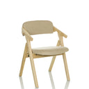 Chaise pliante SCANDIO beige avec structure en bois clair et assise rembourrée de hjh OFFICE
