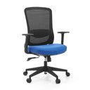 Siège de bureau à domicile Sedito avec dossier en maille noire et assise bleue de hjh OFFICE