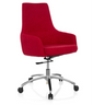 Siège de bureau à domicile SHAKE 100 avec revêtement en tissu rouge et pied en étoile en métal poli de hjh OFFICE