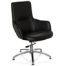 Fauteuil de salon SHAKE 300 noir avec revêtement en similicuir et pied en étoile brillant de hjh OFFICE