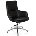 Fauteuil de salon SHAKE 300 noir avec revêtement en similicuir et pied en étoile brillant de hjh OFFICE