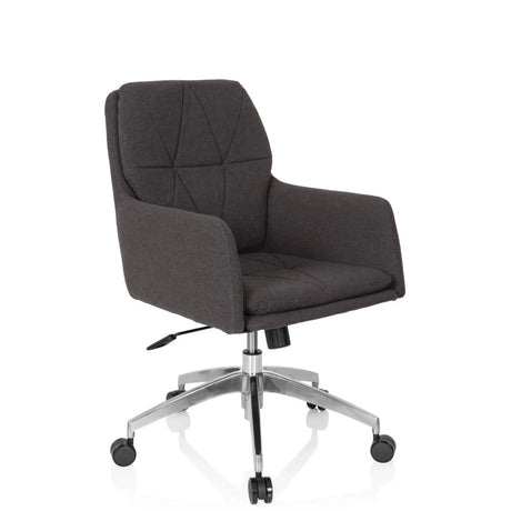 Siège de bureau à domicile SHAKE 350 avec revêtement en tissu gris foncé et pied en étoile brillant de hjh OFFICE
