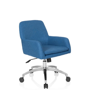 Siège de bureau à domicile SHAKE 400 avec revêtement en tissu bleu et pied en étoile argenté de hjh OFFICE