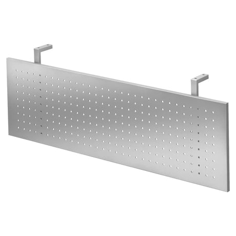 Écran d'intimité argenté SI S avec motif perforé et deux supports de fixation de hjh OFFICE PRO