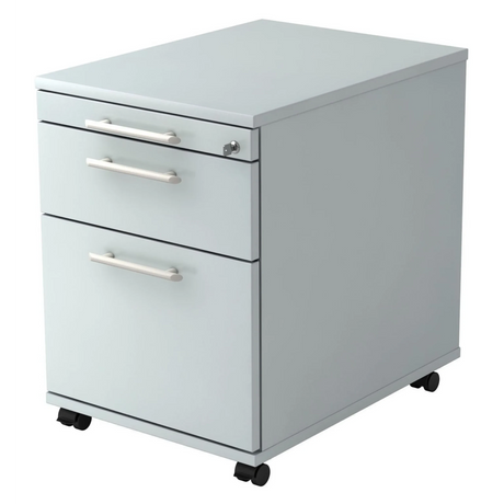 Caisson bureau sur roulettes SIGNA AC20 gris en plastique avec poignées tubulaires et roulettes de hjh OFFICE PRO