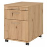 Caisson bureau sur roulettes SIGNA AC20 en chêne rustique avec poignées en U argentées et roulettes de hjh OFFICE PRO