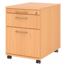 Caisson bureau sur roulettes SIGNA AC20 aspect hêtre avec poignées en métal et roulettes de hjh OFFICE PRO
