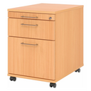 Caisson bureau sur roulettes SIGNA AC20 aspect hêtre avec poignées en métal et roulettes de hjh OFFICE PRO